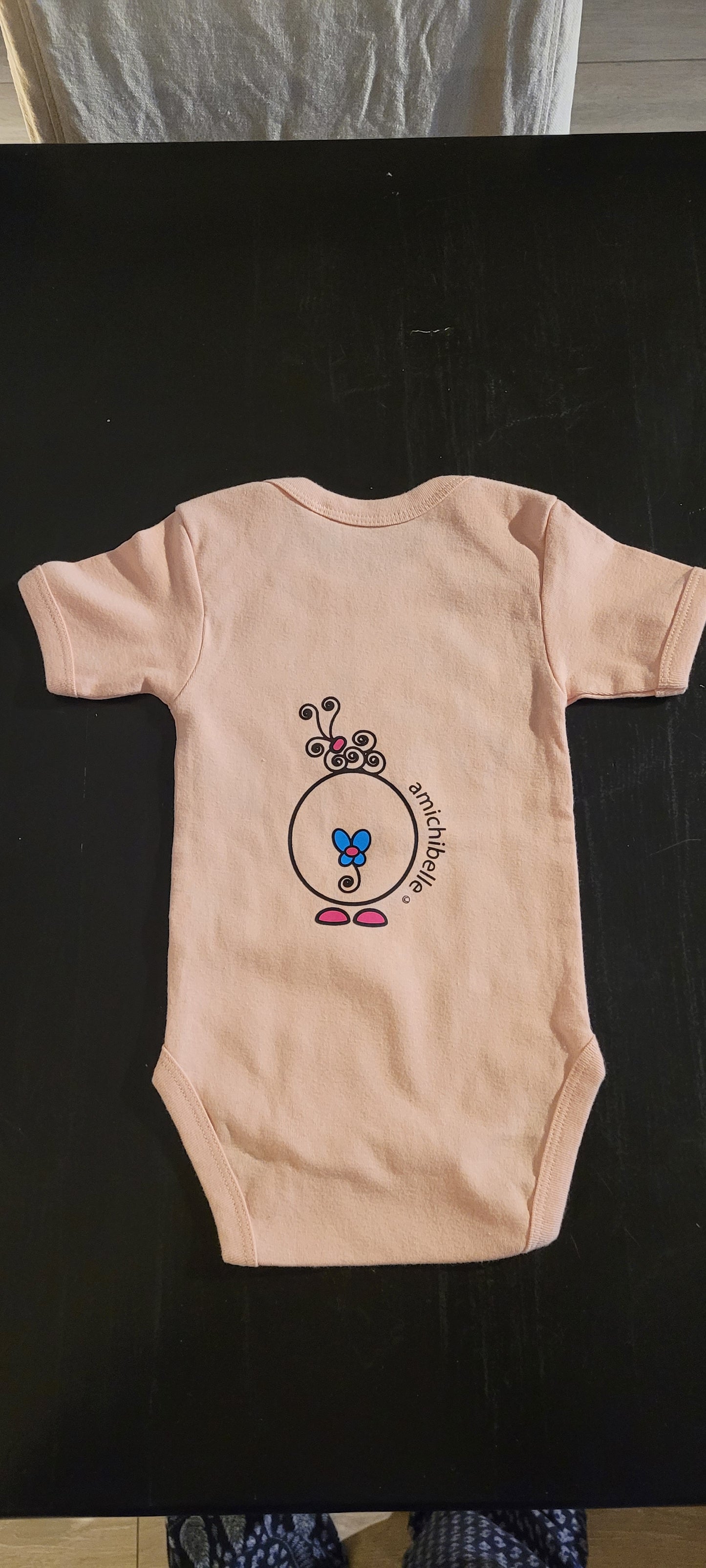 amichibelle® Gammel rosa bomull body kortarmet