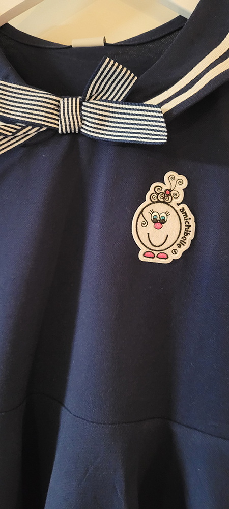 Sailor-kjole marineblå kort arm