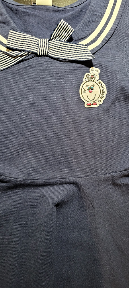 Sailor-kjole marineblå kort arm
