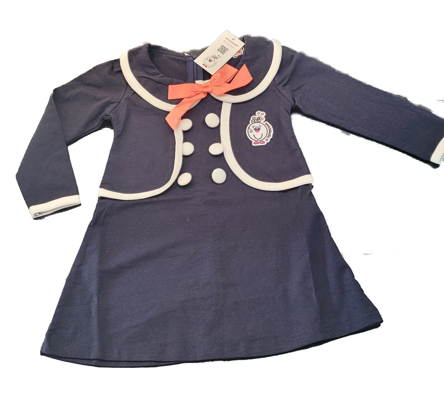 amichibelle® mørkeblå chic blazer kjole