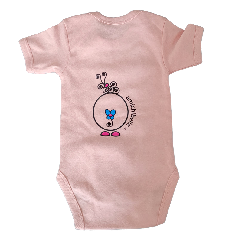 amichibelle® Gammel rosa bomull body kortarmet