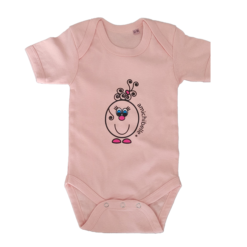 amichibelle® Gammel rosa bomull body kortarmet