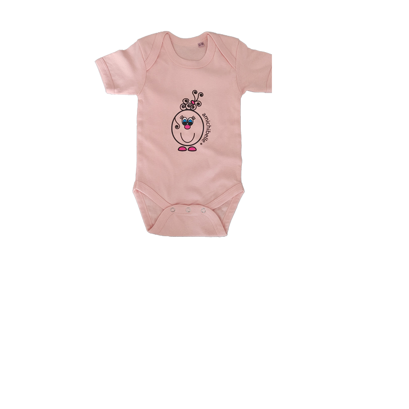 amichibelle® Gammel rosa bomull body kortarmet