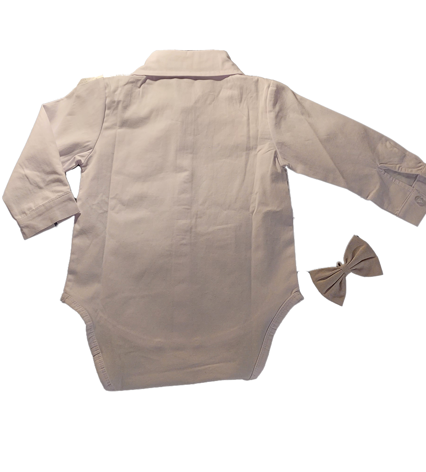 Herremann-dress sløyfe six pence hvit baby body