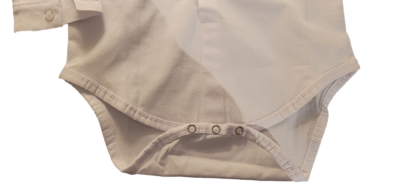 Herremann-dress sløyfe six pence hvit baby body