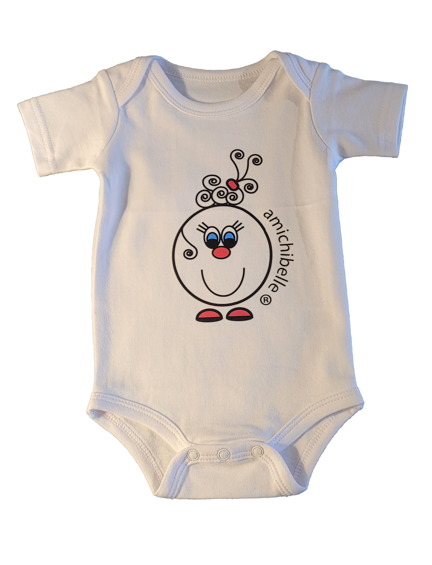 amichibelle® Hvit bomull Baby Body kort arm