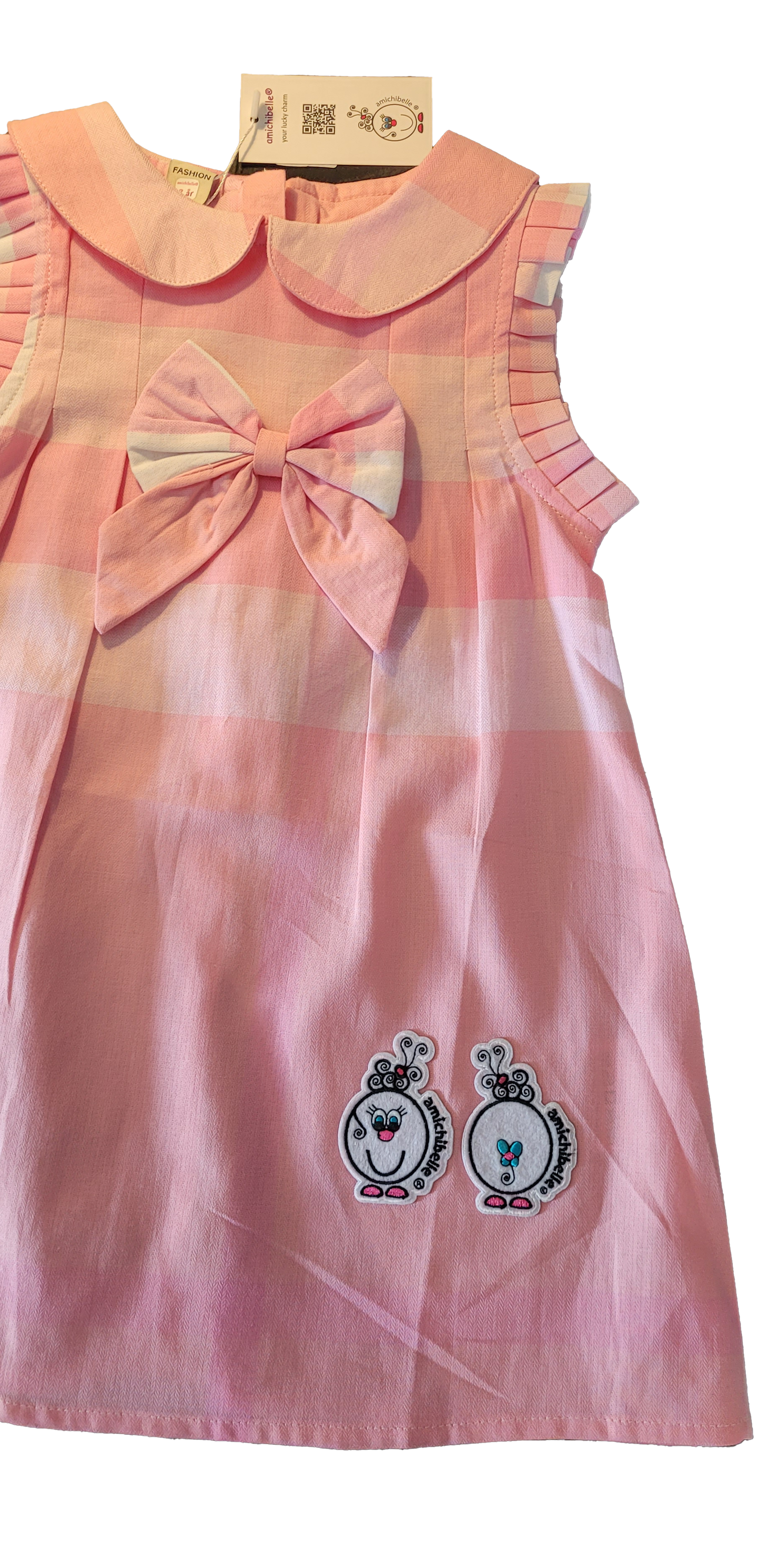 amichibelle® Rosa mønstret sløyfekjole