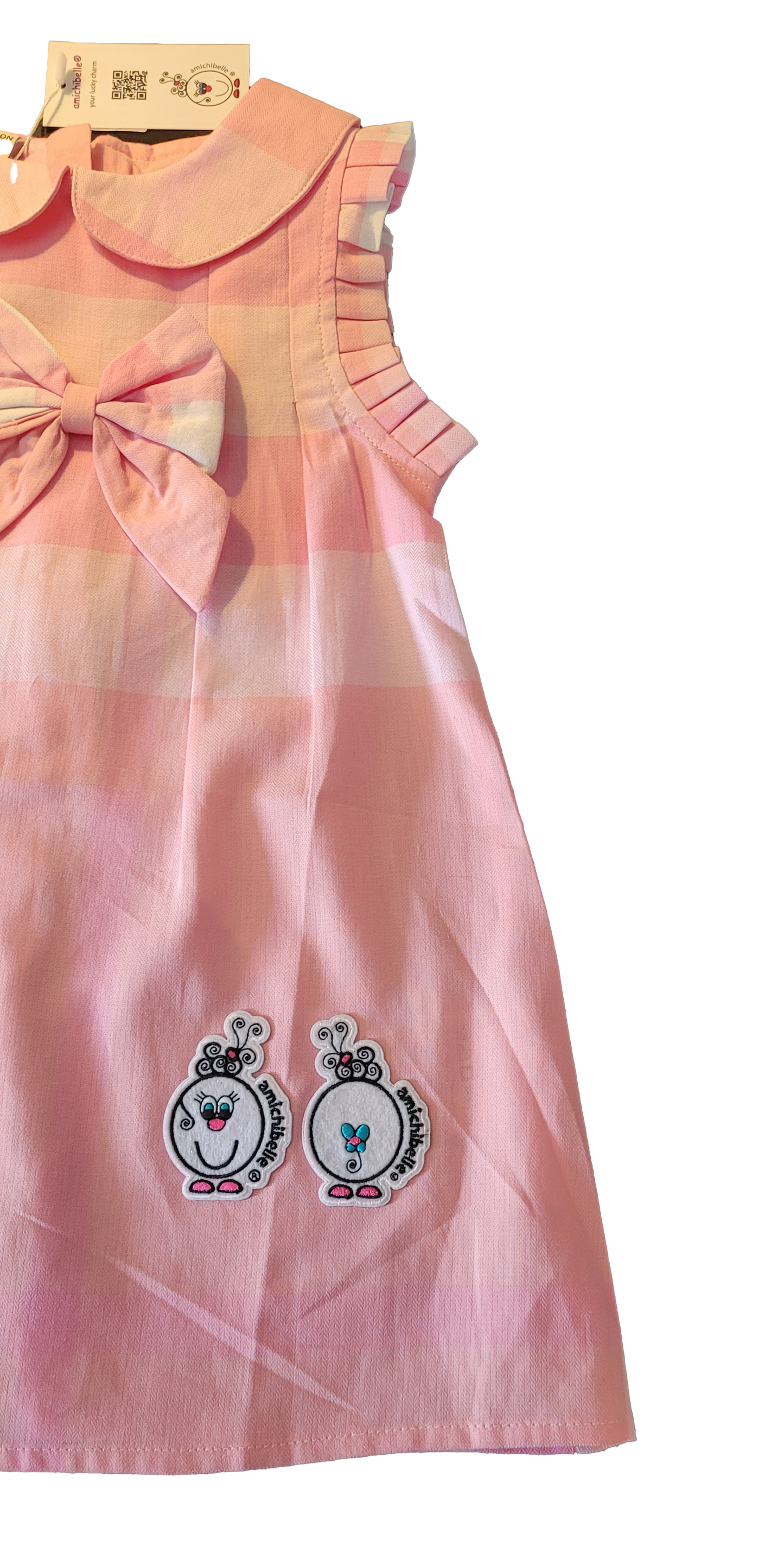 amichibelle® Rosa mønstret sløyfekjole