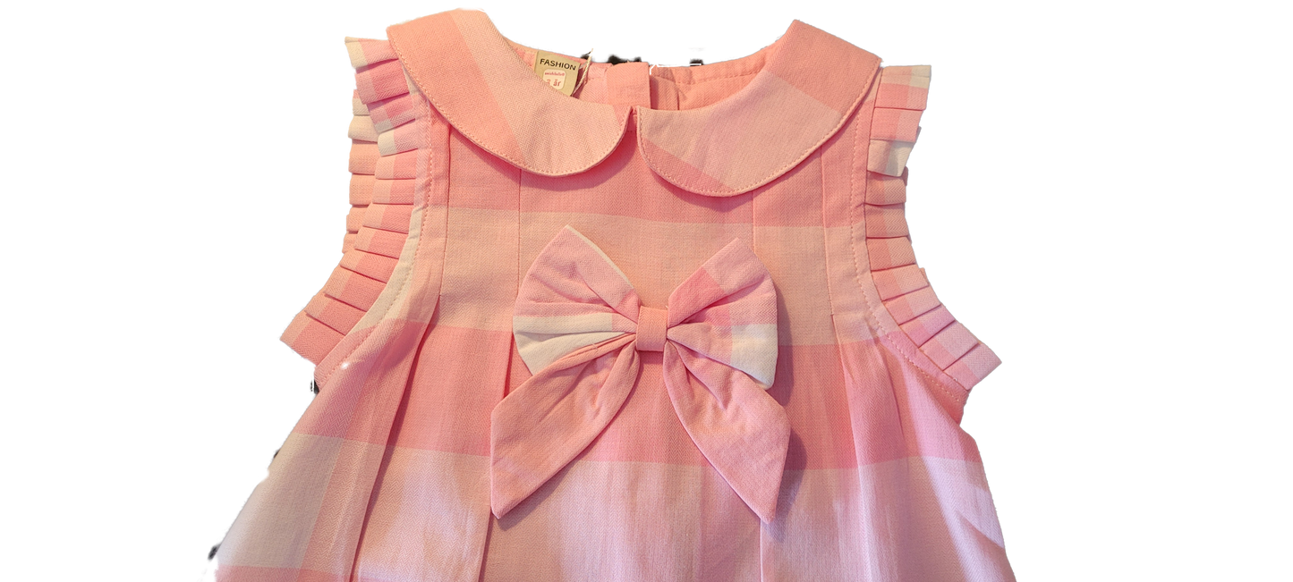 amichibelle® Rosa mønstret sløyfekjole