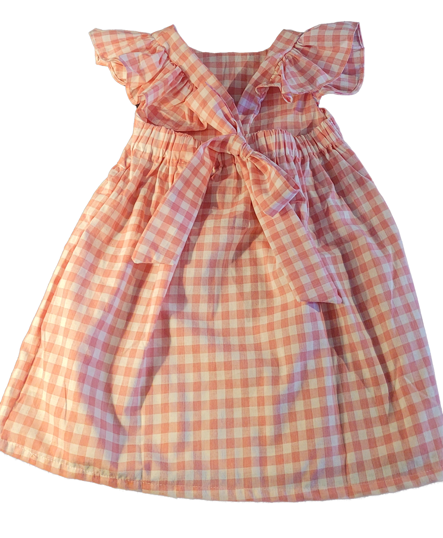 amichibelle® rosa hvit rutete knytekjole