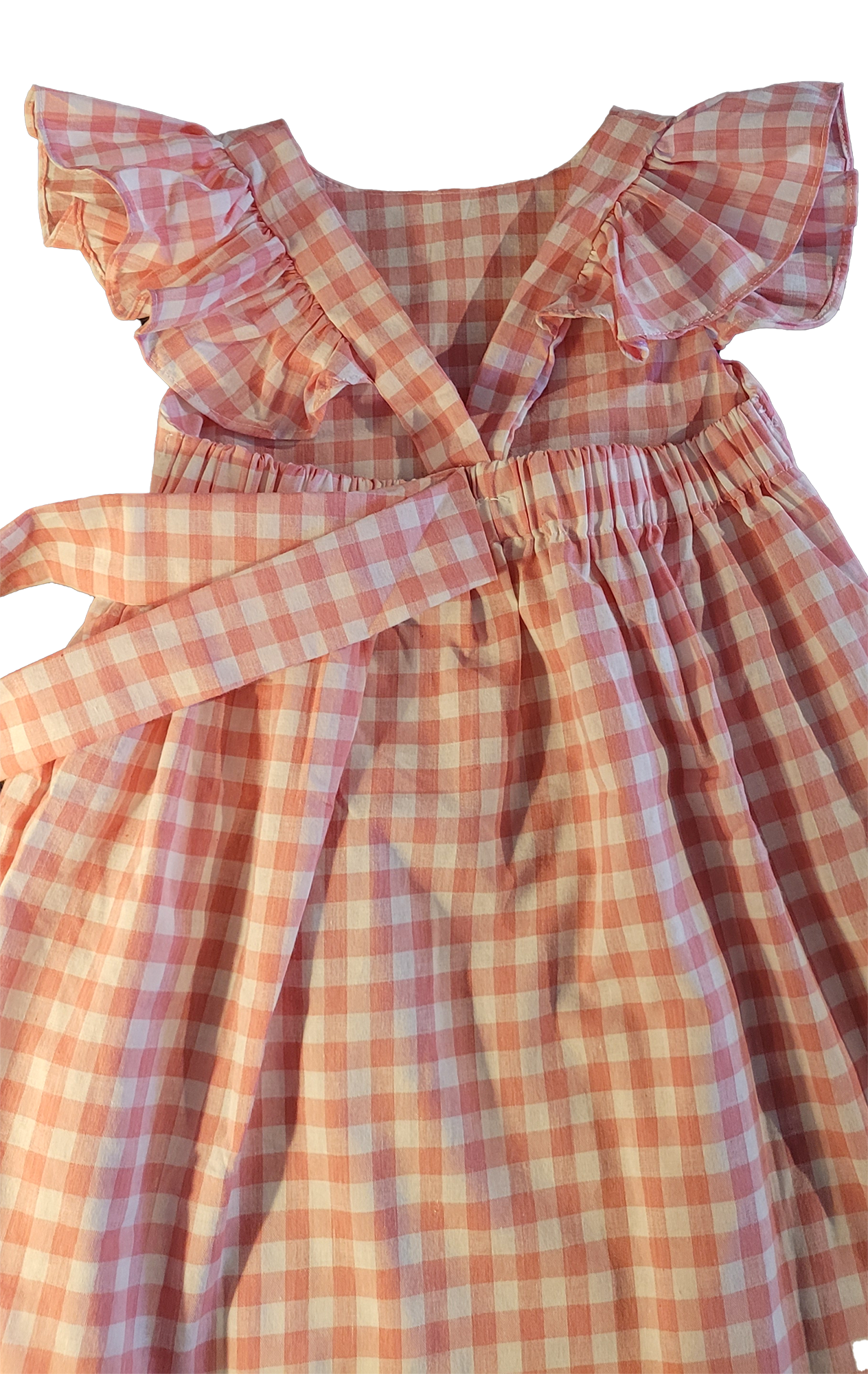 amichibelle® rosa hvit rutete knytekjole