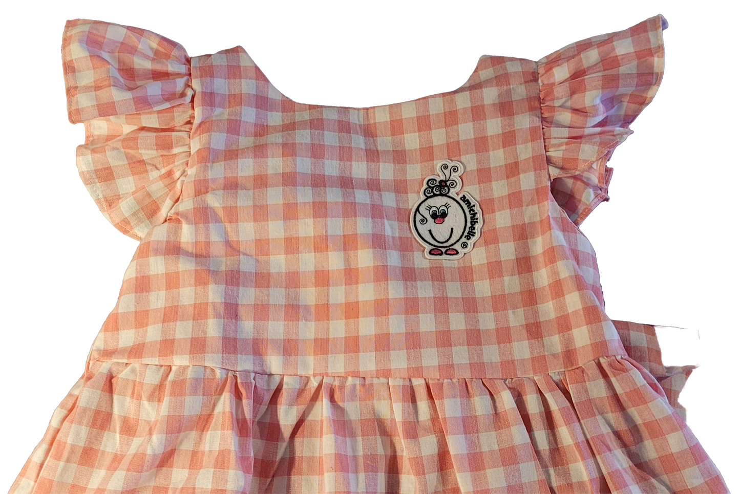 amichibelle® rosa hvit rutete knytekjole